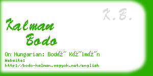 kalman bodo business card