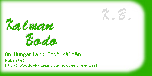 kalman bodo business card